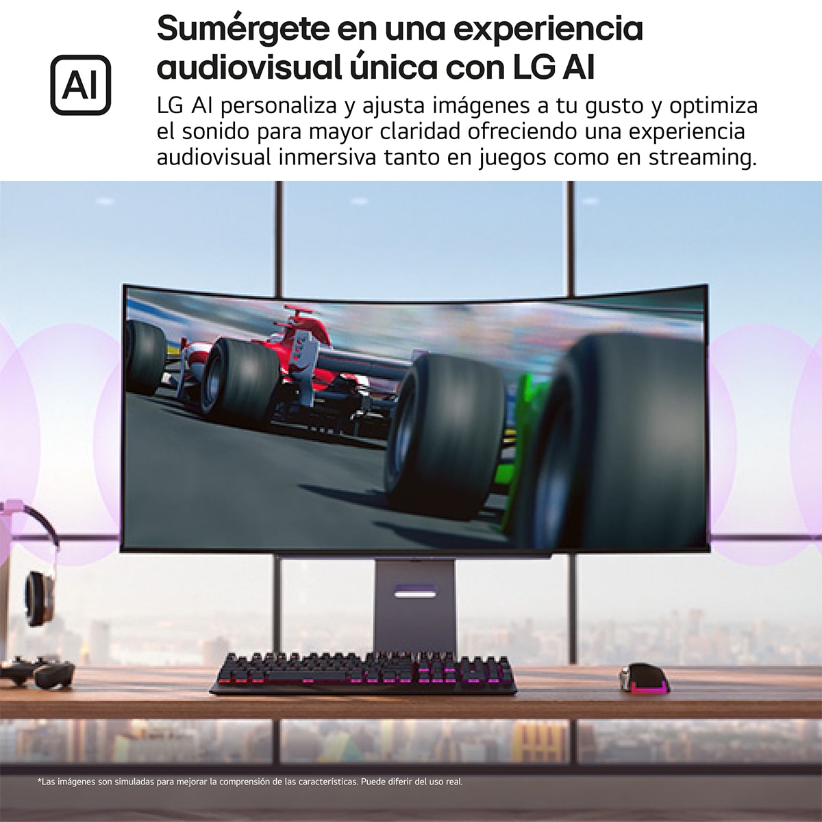Monitor PC Gaming curvo 113cm (45") LG UltraGear OLED 45GX90SA, 240Hz, QHD, con Smart TV LG webOS AI Gris-10