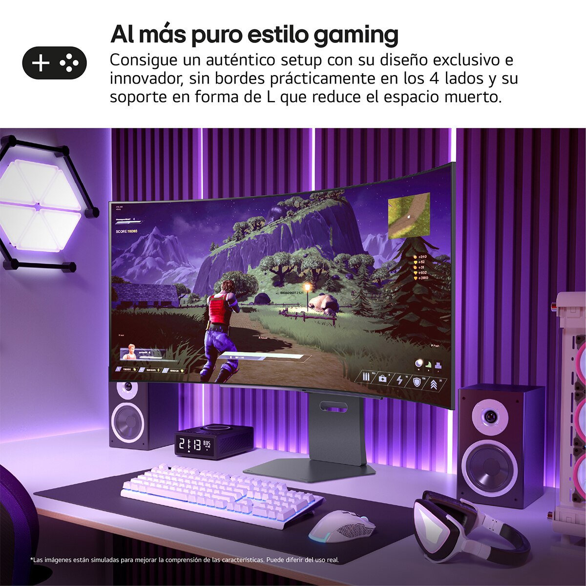 Monitor PC Gaming curvo 113cm (45") LG UltraGear OLED 45GX90SA, 240Hz, QHD, con Smart TV LG webOS AI Gris-13