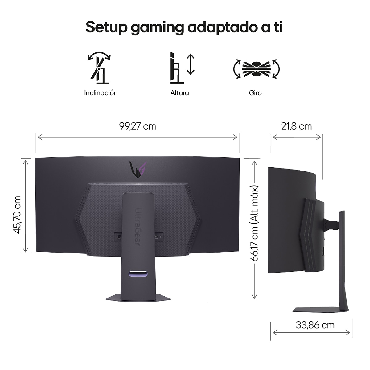 Monitor PC Gaming curvo 113cm (45") LG UltraGear OLED 45GX90SA, 240Hz, QHD, con Smart TV LG webOS AI Gris-15