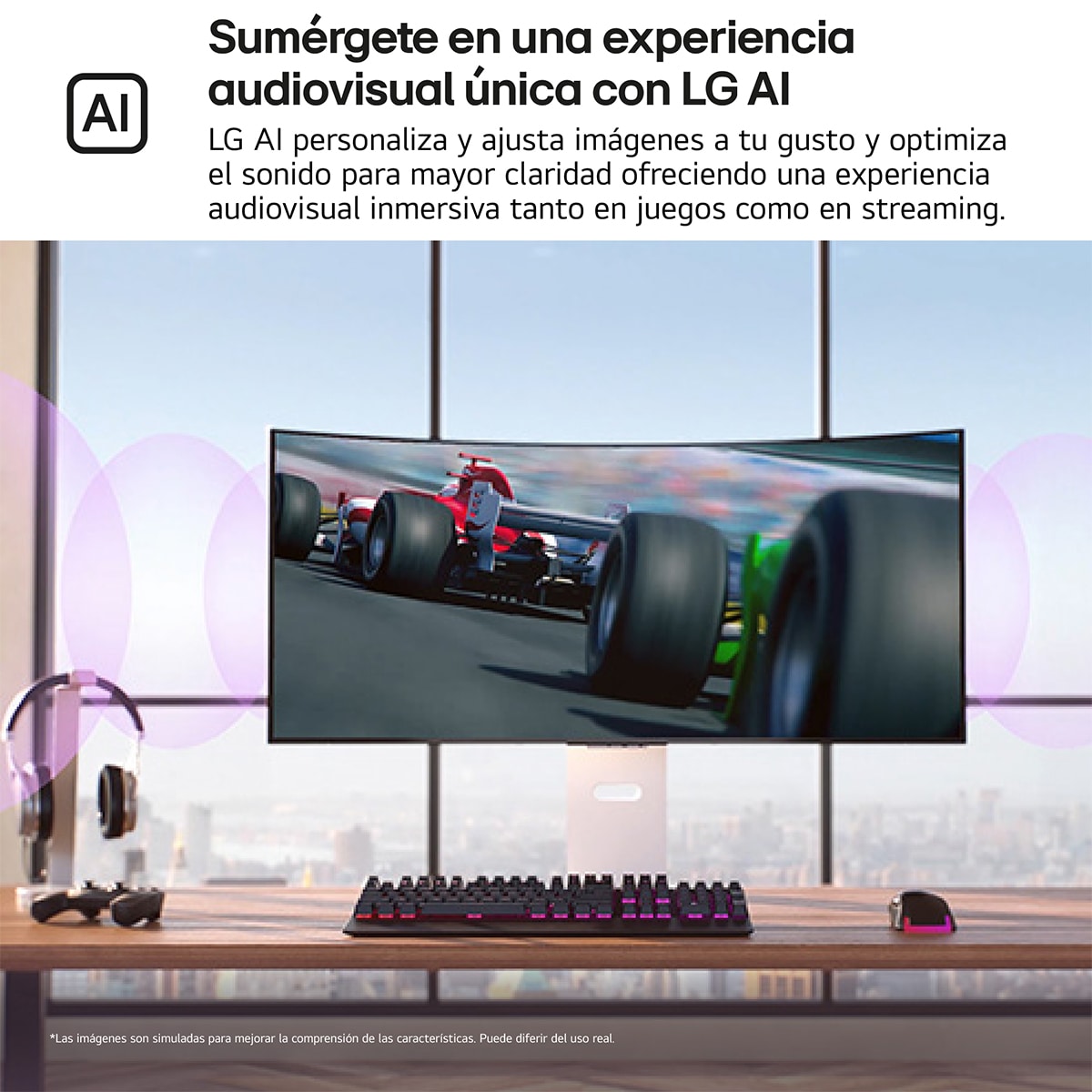 Monitor PC Gaming curvo 86cm (34") LG UltraGear OLED 34GX90SA, 240Hz, QHD con Smart TV LG webOS AI Blanco-10