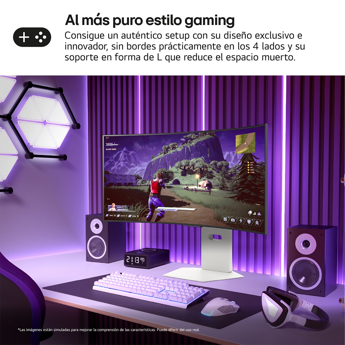 Monitor PC Gaming curvo 86cm (34") LG UltraGear OLED 34GX90SA, 240Hz, QHD con Smart TV LG webOS AI Blanco-13