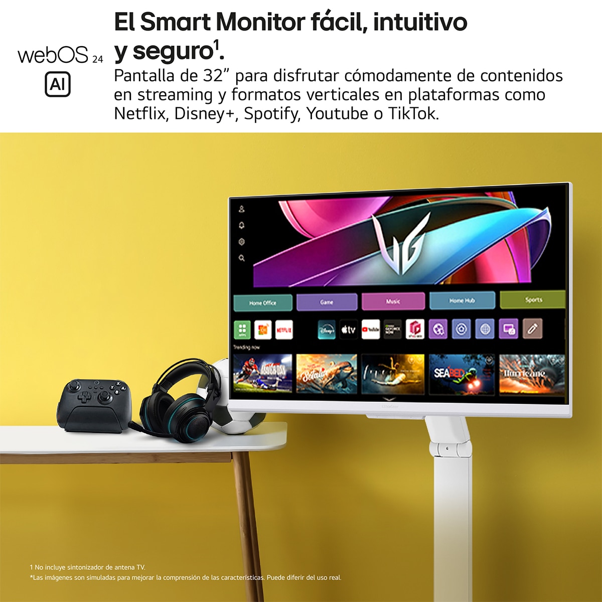 LG Smart Monitor Swing, 32'', serie gaming, 4K UHD, 144 Hz, 1ms, webOS 24, peana Swing portátil y flexible, Mando Magic Pointer Remote Blanco-5