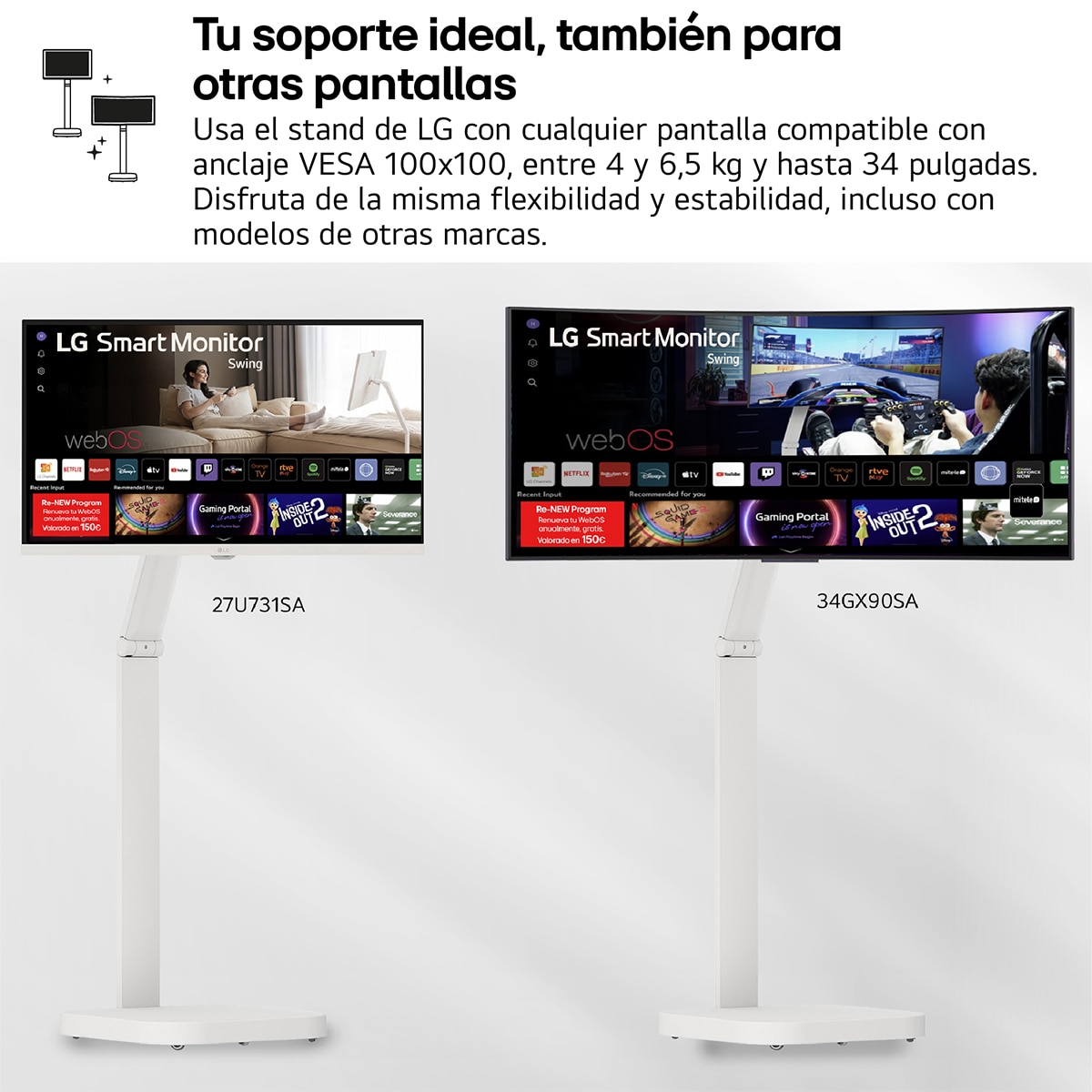 LG Smart Monitor Swing, 32'', serie gaming, 4K UHD, 144 Hz, 1ms, webOS 24, peana Swing portátil y flexible, Mando Magic Pointer Remote Blanco-12