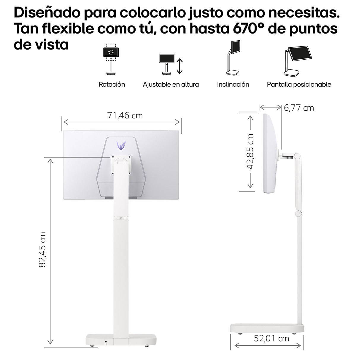 LG Smart Monitor Swing, 32'', serie gaming, 4K UHD, 144 Hz, 1ms, webOS 24, peana Swing portátil y flexible, Mando Magic Pointer Remote Blanco-14