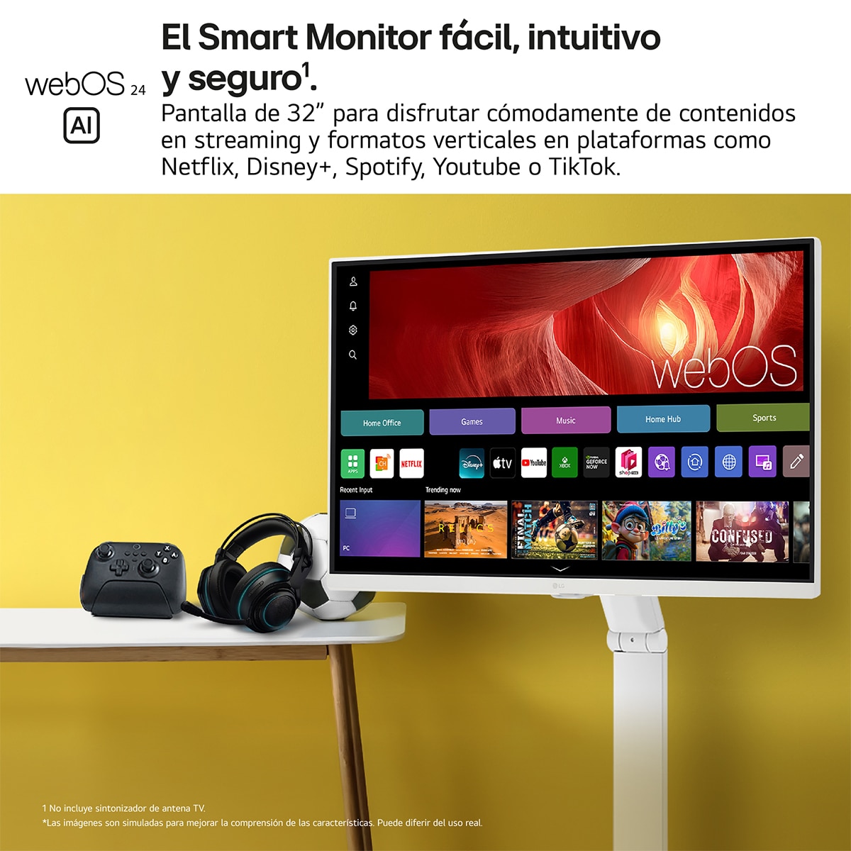 LG Smart Monitor Swing, 32", serie Cine & Streaming, 4K UHD, webOS 24, peana Swing portátil y flexible, Mando Magic Pointer Remote. - Blanco Blanco-5