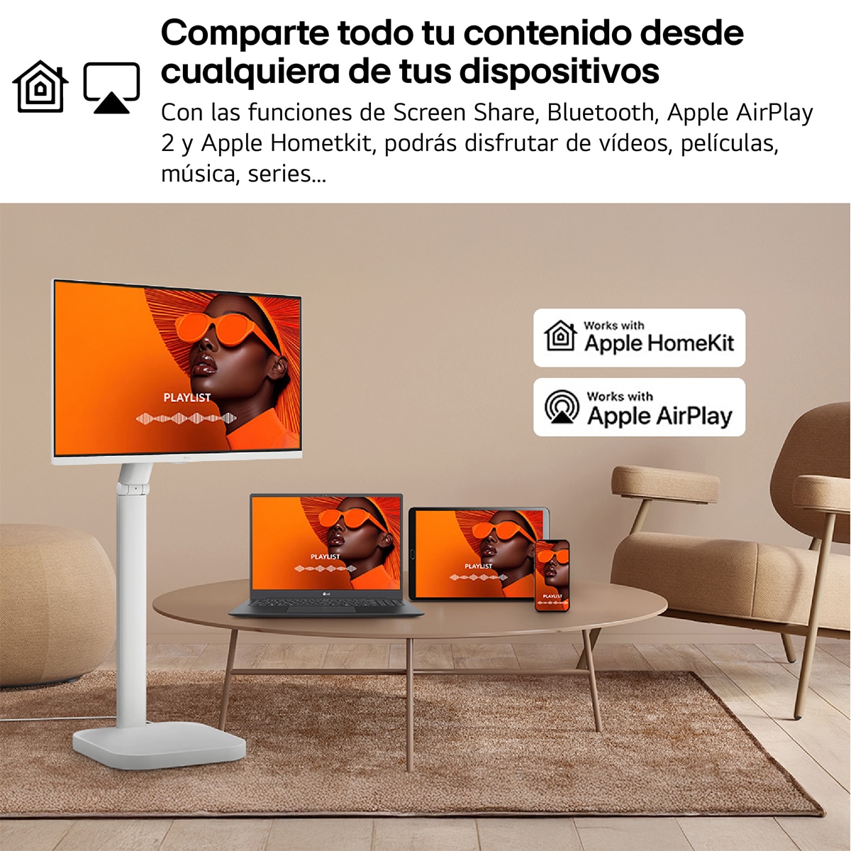 LG Smart Monitor Swing, 32", serie Cine & Streaming, 4K UHD, webOS 24, peana Swing portátil y flexible, Mando Magic Pointer Remote. - Blanco Blanco-8