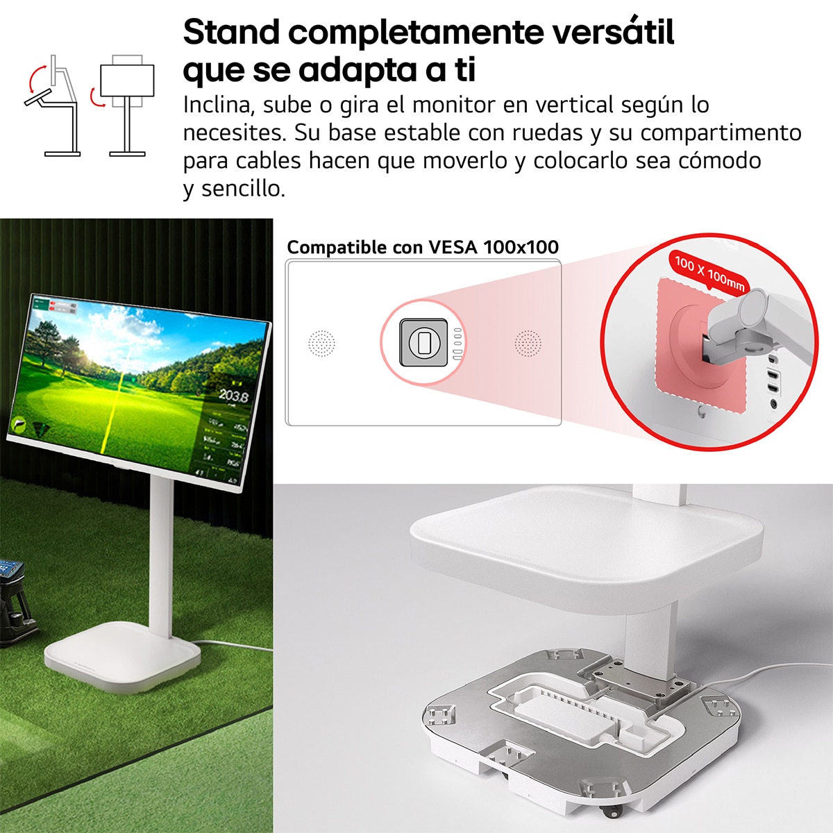 LG Smart Monitor Swing, 32", serie Cine & Streaming, 4K UHD, webOS 24, peana Swing portátil y flexible, Mando Magic Pointer Remote. - Blanco Blanco-11