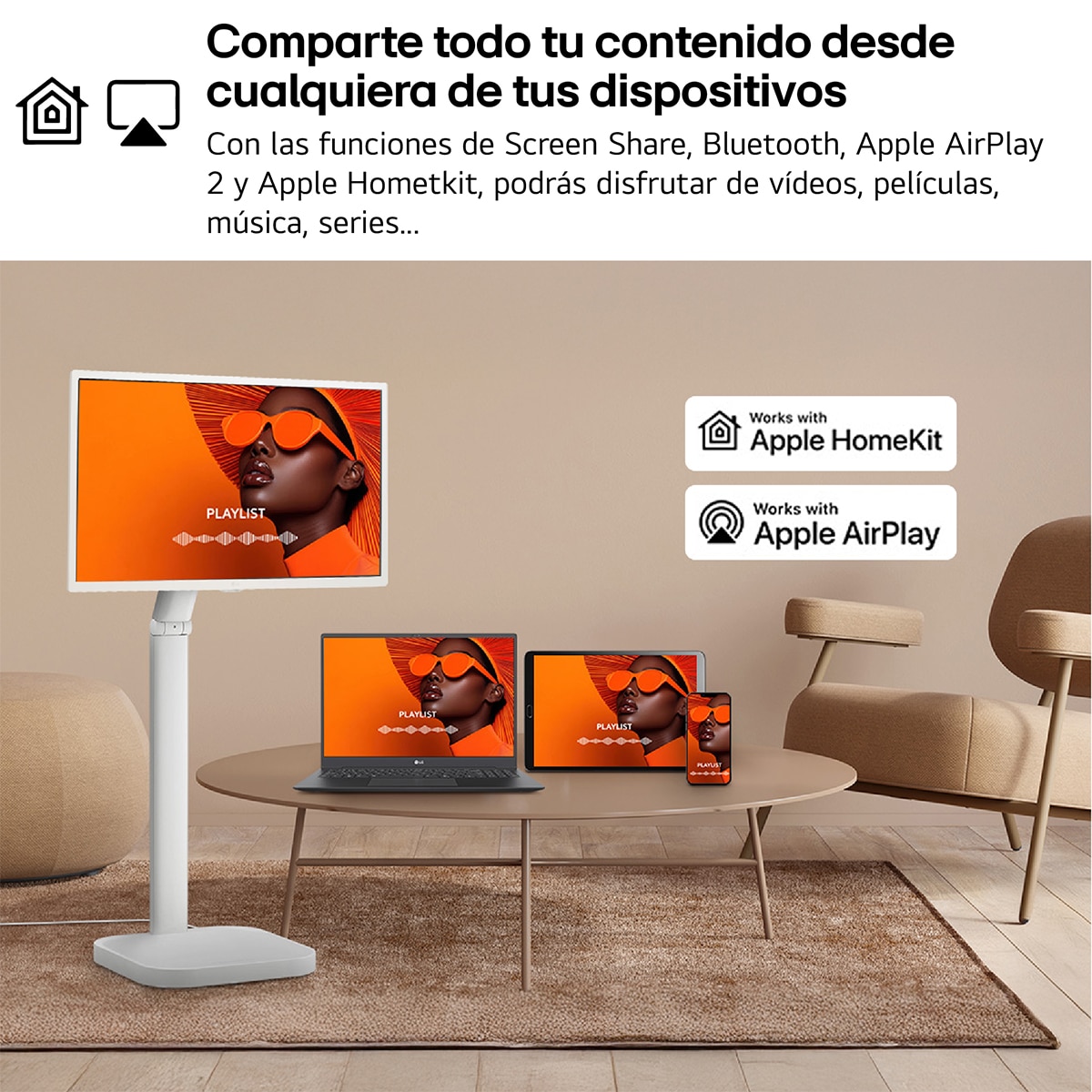 LG Smart Monitor Swing, 32", serie Teletrabajo, Full HD, IPS, webOS 23, peana Swing portátil y flexible, Mando Magic Pointer Remote Blanco-8