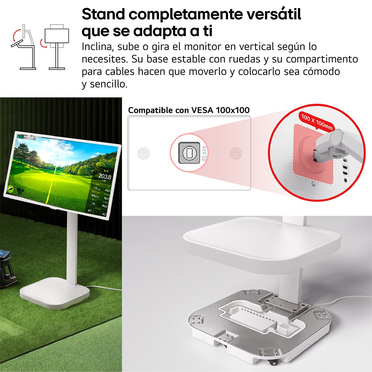 LG Smart Monitor Swing, 32", serie Teletrabajo, Full HD, IPS, webOS 23, peana Swing portátil y flexible, Mando Magic Pointer Remote Blanco-11