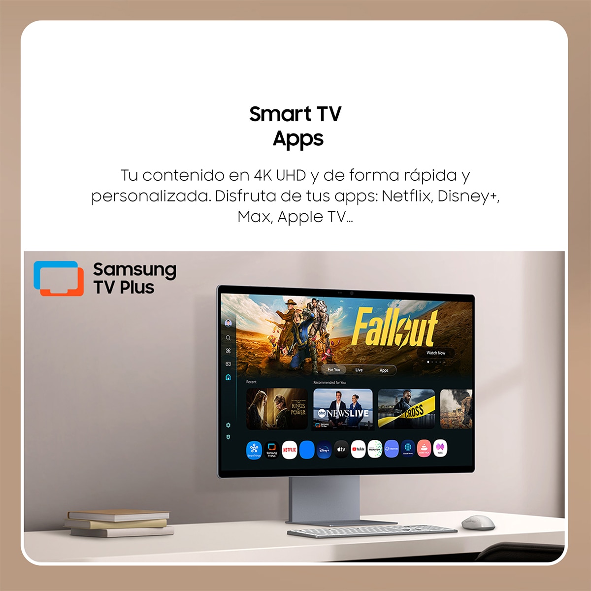 Monitor Gaming 80 cm (32") Samsung Smart Monitor M9 LS32FM902SUXEN, OLED, UHD 4K, 165 Hz, 0,03 ms, FreesSync Premium Pro con altavoces Plateado carbón-5