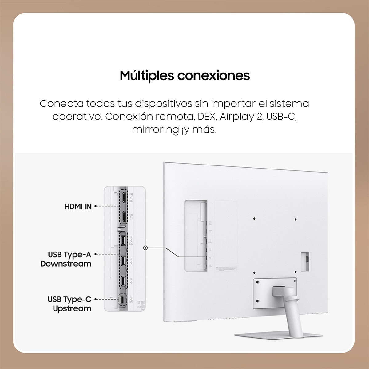 Monitor PC 109,22cm (43") Samsung Smart Monitor M7-M70SF-LS43FM701UUXEN, 60 Hz UHD 4K, Funciones Smart Blanco-5