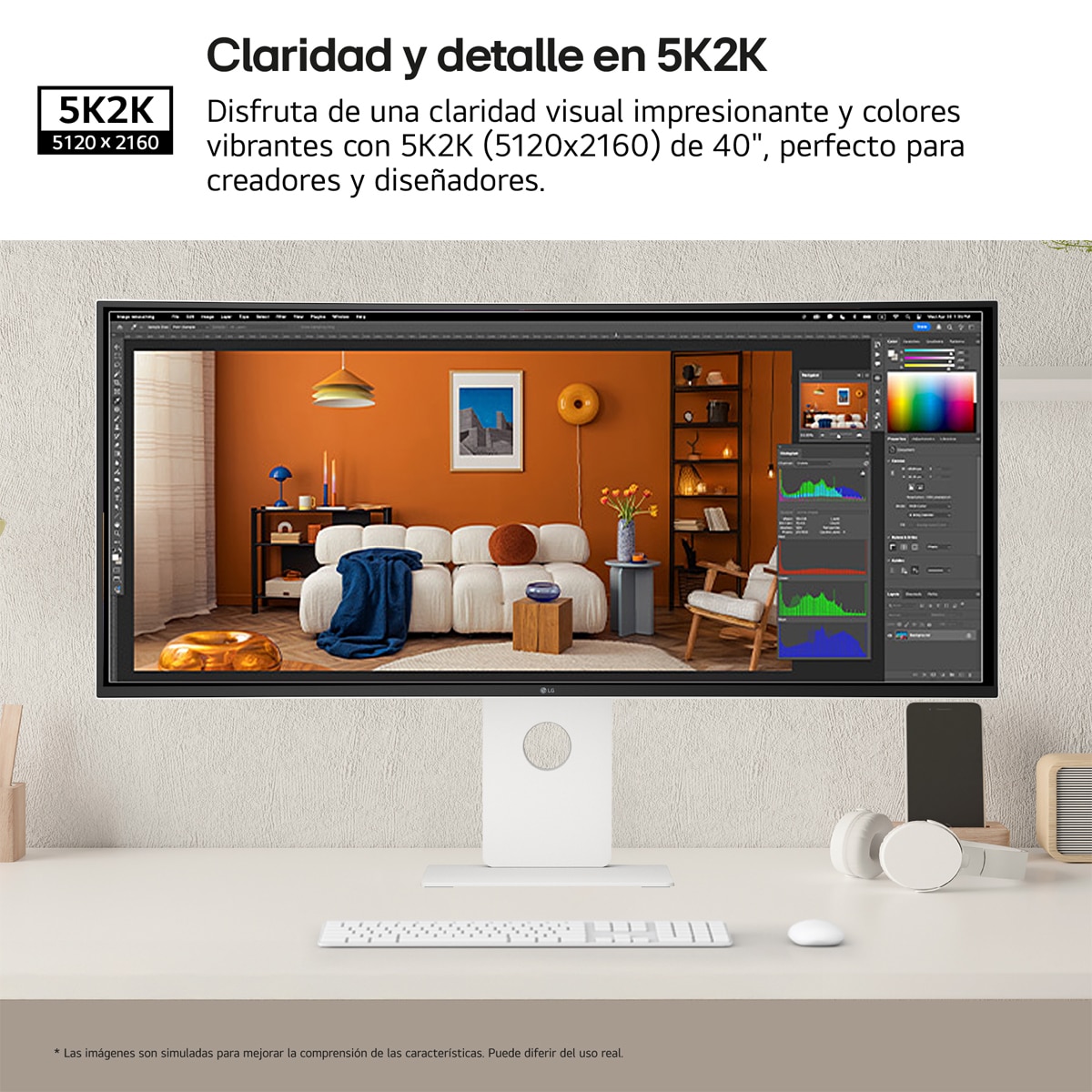 Monitor PC 100,85cm (40") LG 40U990A, 120 Hz, 21:9 UltraWide curvo 5K2K Blanco-3