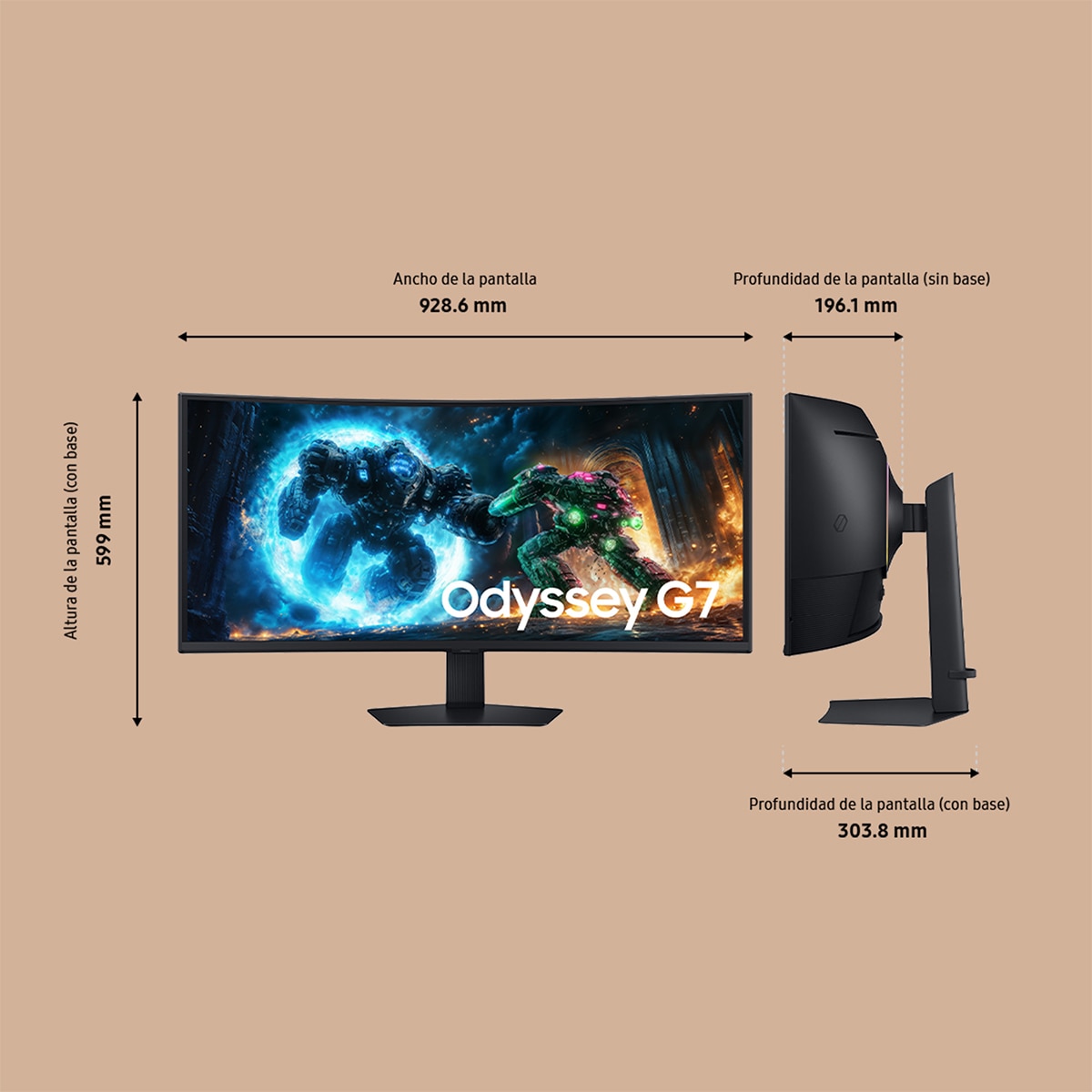 Monitor PC curvo Gaming 101,6cm (40") Samsung Odyssey G7/G75F LS40FG756, 180 Hz, WUHD Negro-2