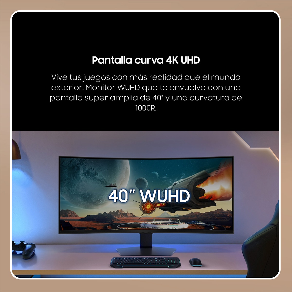 Monitor PC curvo Gaming 101,6cm (40") Samsung Odyssey G7/G75F LS40FG756, 180 Hz, WUHD Negro-3