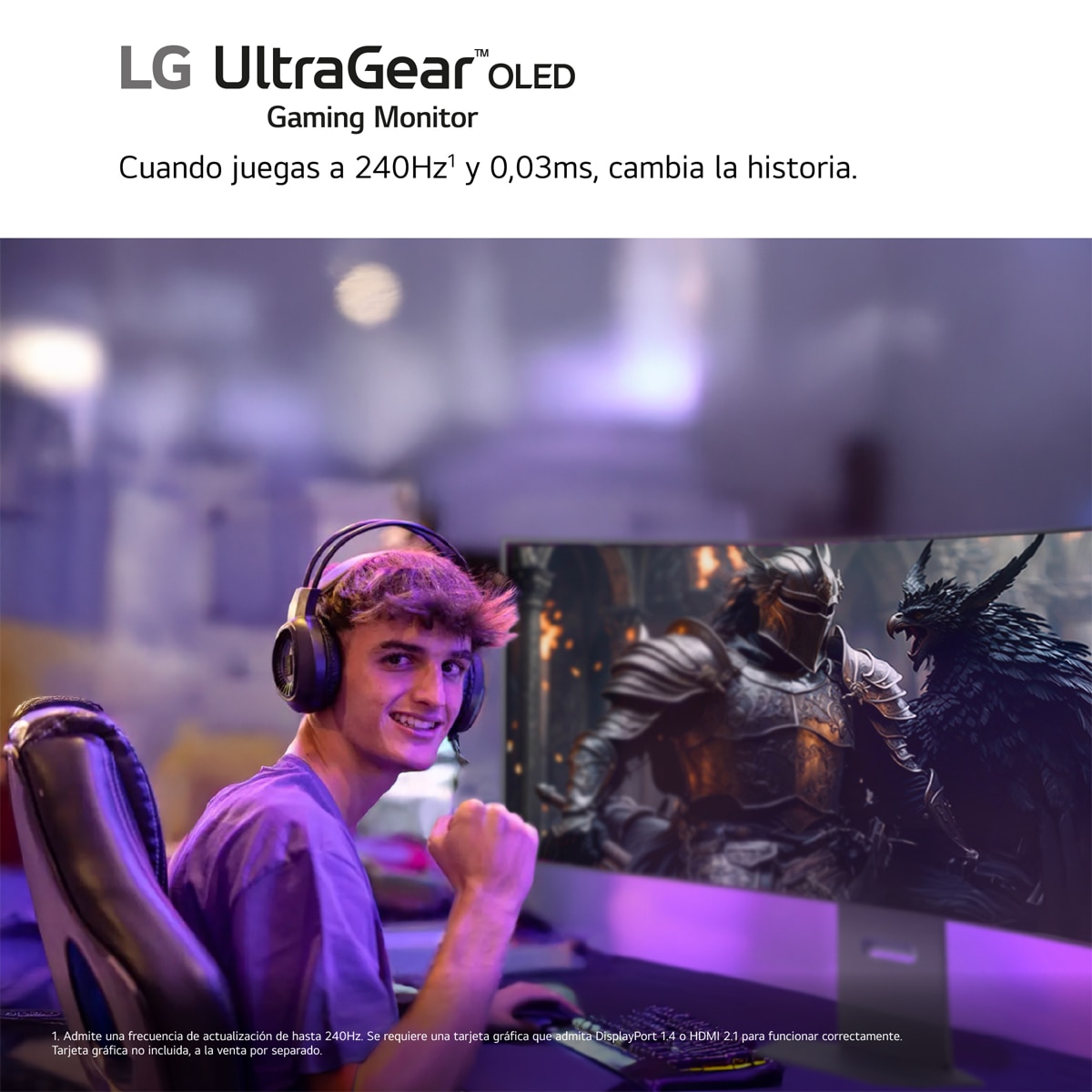 Monitor PC gaming 68 cm (27") LG Ultragear 27GX704A, 240 Hz, QHD, OLED, AMD FreeSync Premium Pro Gris-15
