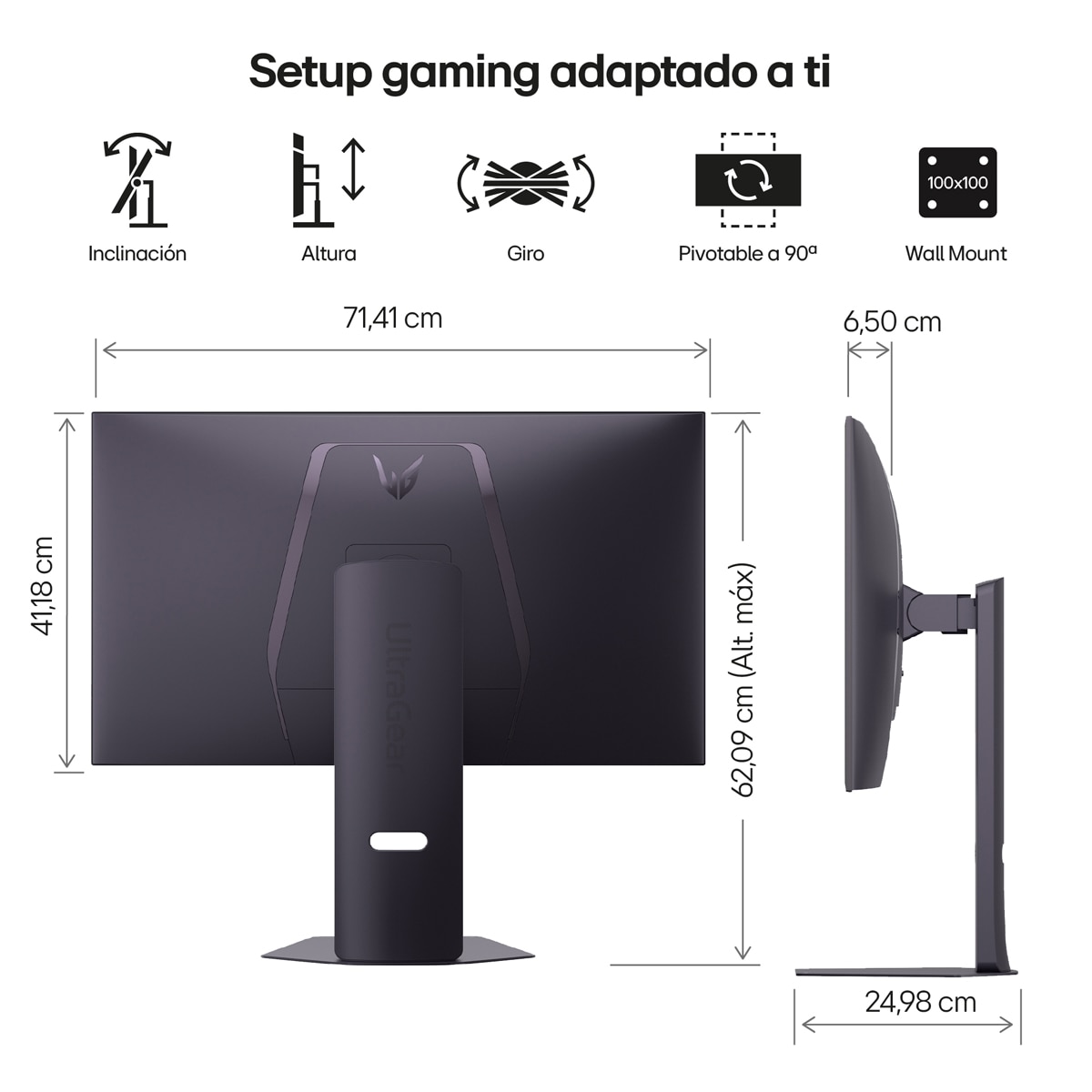 Monitor PC gaming 80 cm (32") LG Ultragear 32GX850A, 165 Hz, UHD, OLED, AMD FreeSync Premium Pro - Gris Gris-13