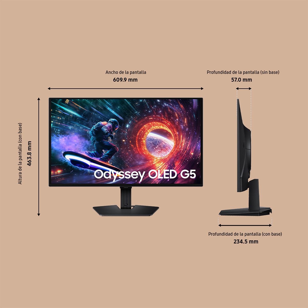 Monitor PC Gaming 68,6cm (27") Samsung Odyssey G5 G50SF, 180Hz, QHD OLED, FreeSync, G-SYNC, HDR10 2