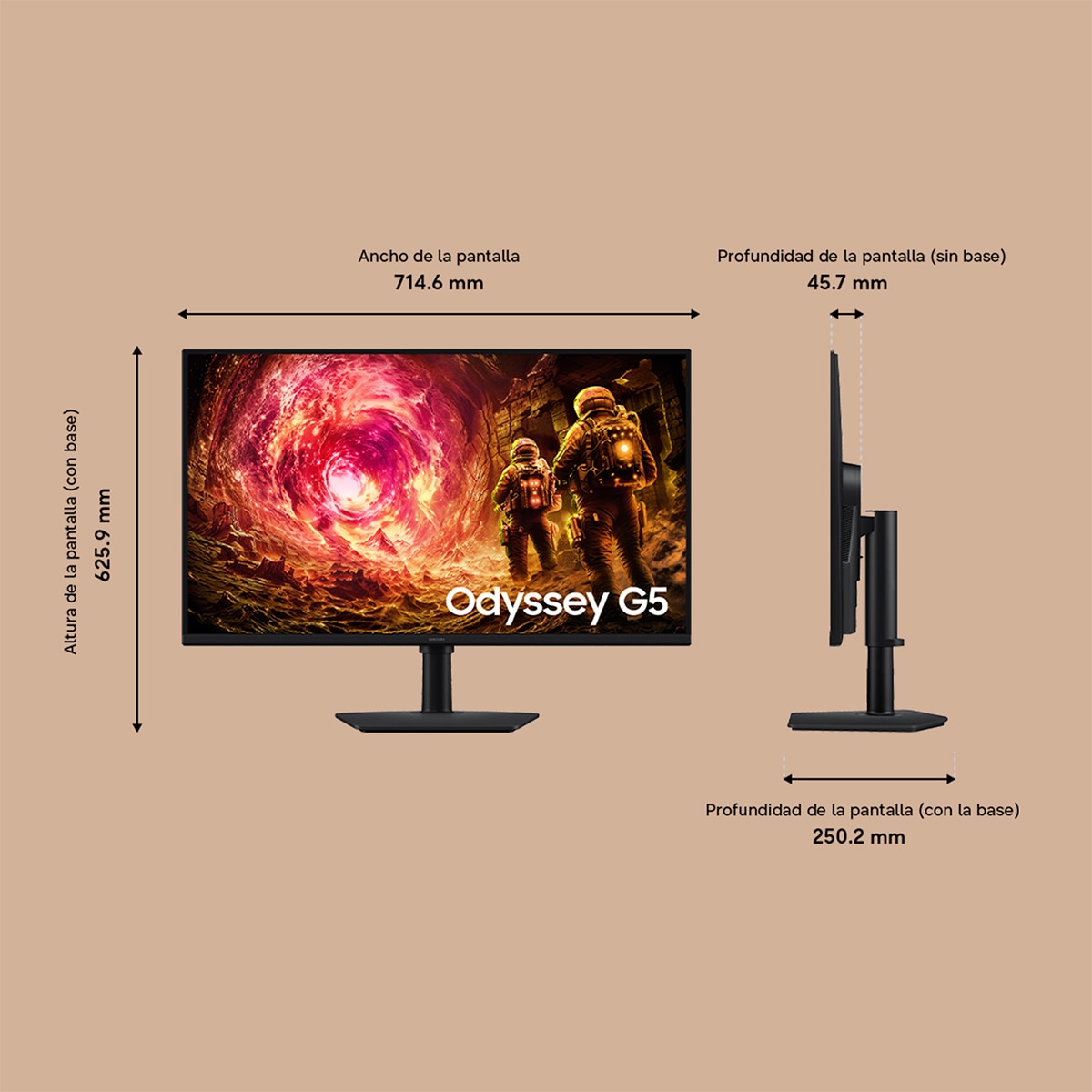 Monitor PC Gaming 81,28cm (32") Samsung Odyssey G5 G50F, 180 Hz, QHD IPS, FreeSync, G-SYNC, HDR10 9