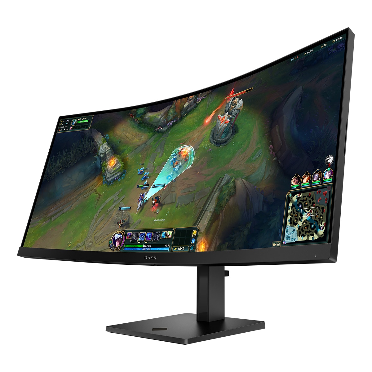 Monitor PC Gaming 86,4cm (34") HP OMEN 34c G2 Curvo, 180Hz, WQHD, audio integrado, AMD FreeSync Premium - Negro Negro-6