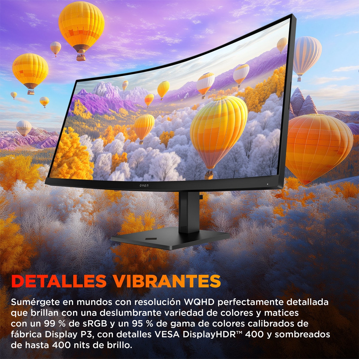 Monitor PC Gaming 86,4cm (34") HP OMEN 34c G2 Curvo, 180Hz, WQHD, audio integrado, AMD FreeSync Premium - Negro Negro-9