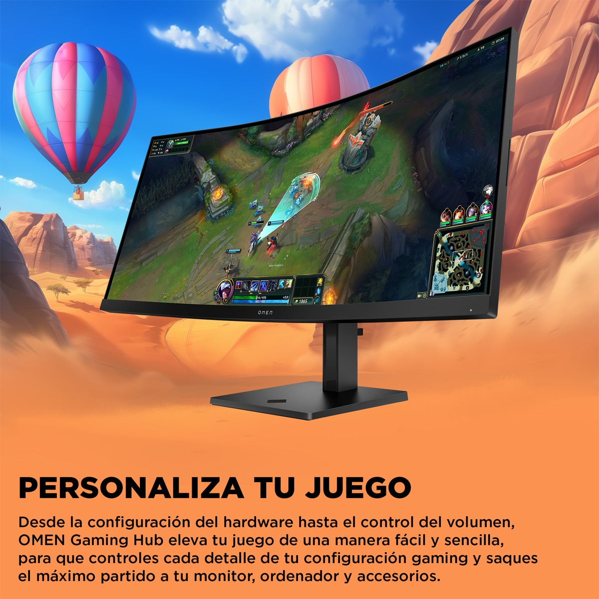 Monitor PC Gaming 86,4cm (34") HP OMEN 34c G2 Curvo, 180Hz, WQHD, audio integrado, AMD FreeSync Premium - Negro Negro-11