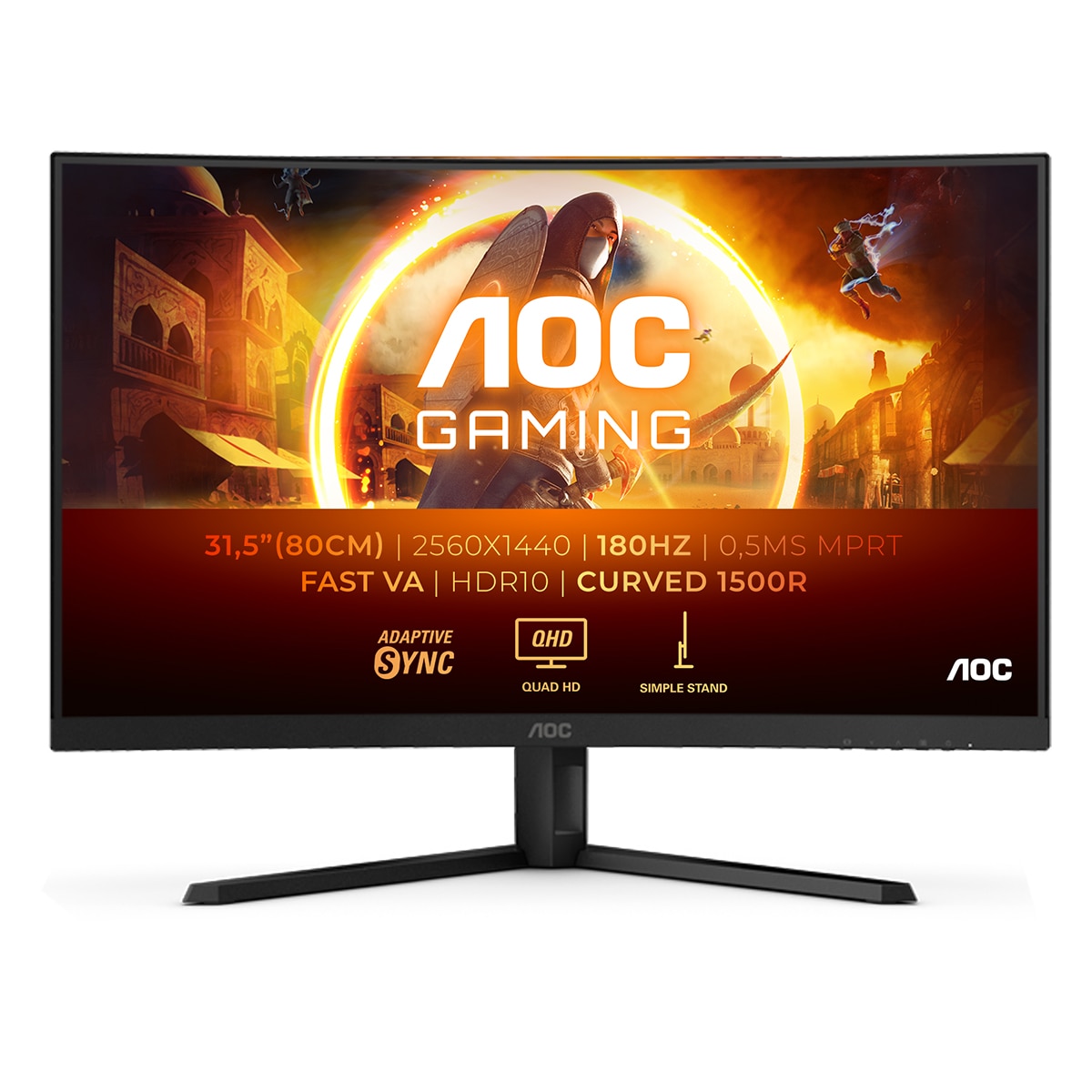 Imagen 0 de Monitor PC curvo Gaming 80cm (31,5") AOC CQ32G4VE, 180 Hz, QHD