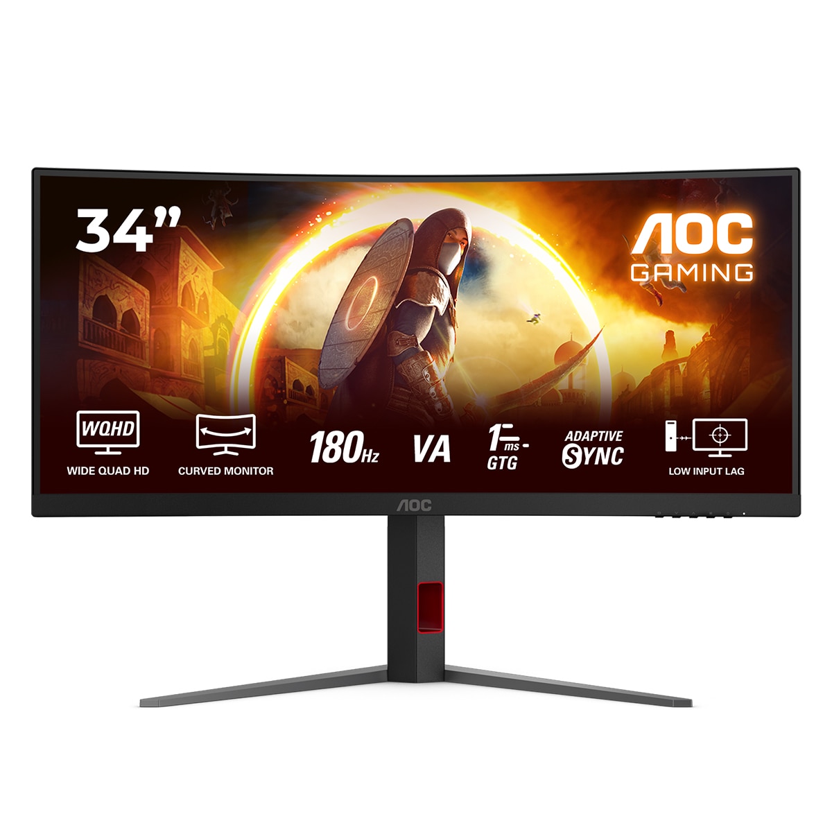 Imagen 0 de Monitor PC curvo Gaming 86,36cm (34") AOC CU34G4, 180 Hz, WQHD