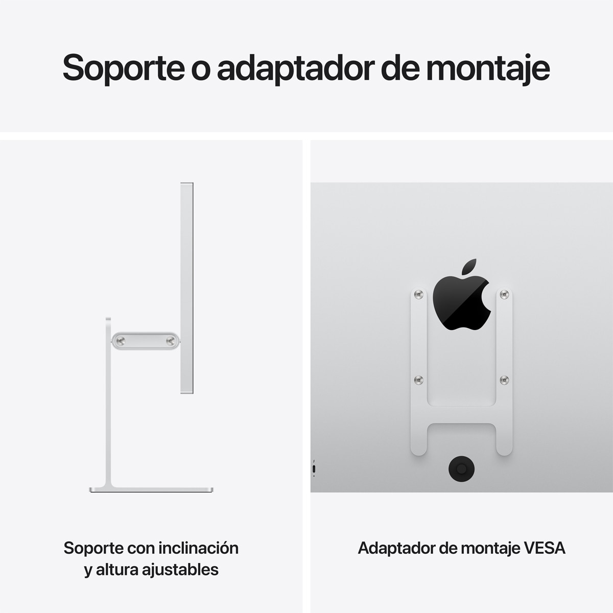 Monitor Apple Studio Display 27" Retina XDR 5K vidrio estándar, soporte con ajuste de inclinación y altura 7
