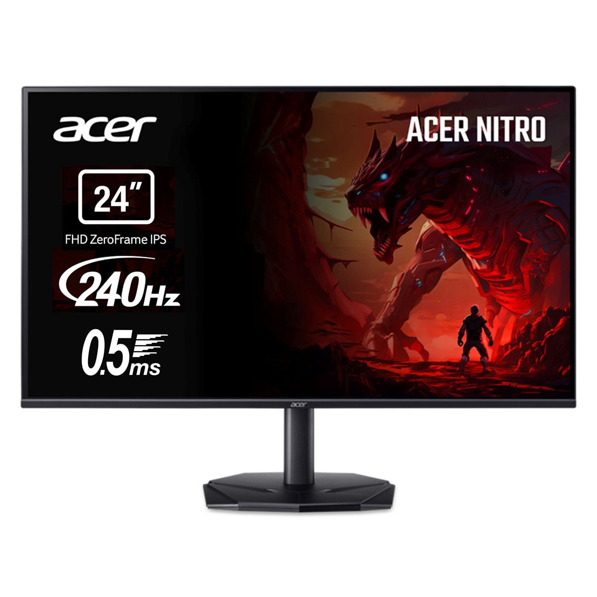 Acer - Monitor PC Gaming 60,45cm (23,8") Acer Nitro KG240YW3BMIIPX, 240Hz, Full HD.