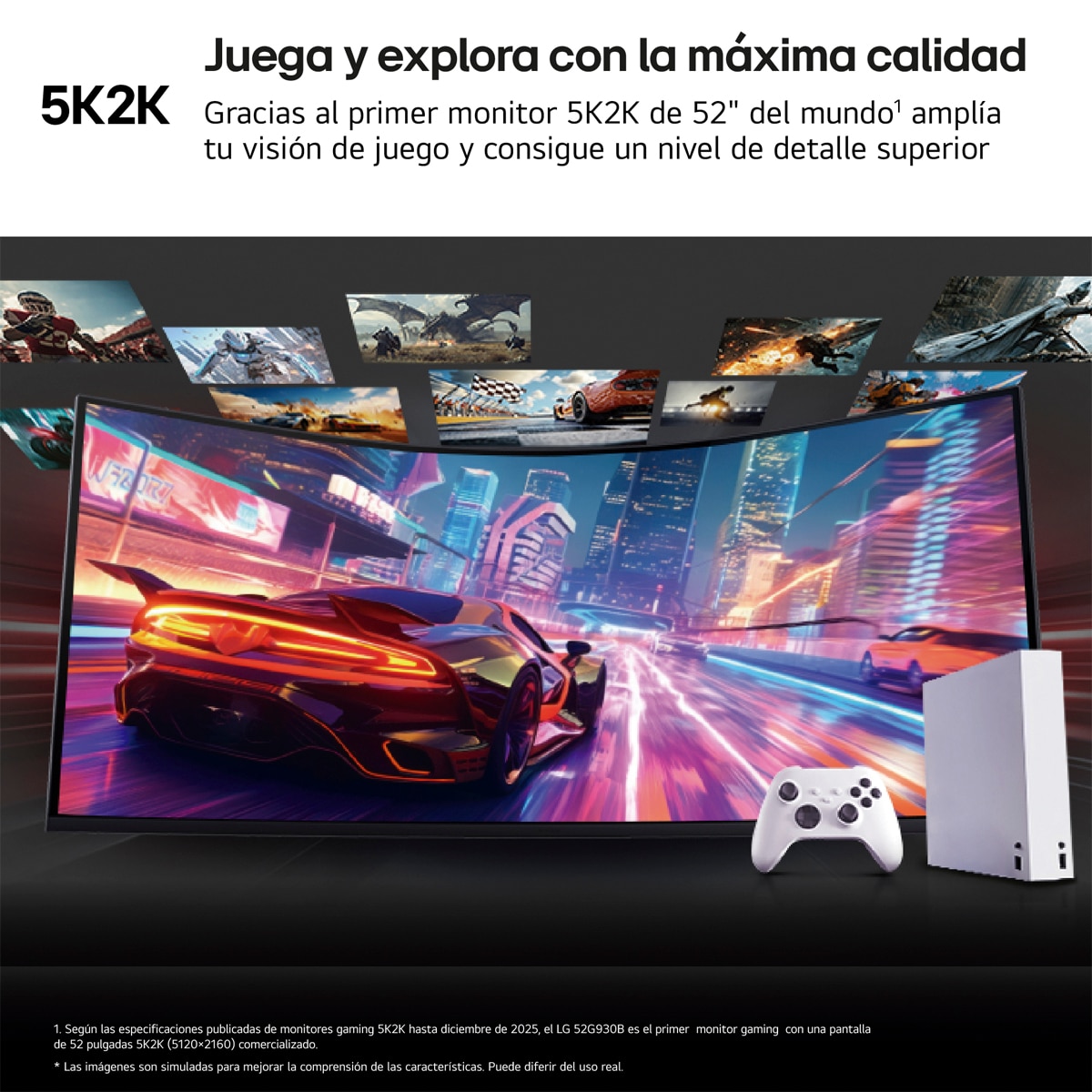 Monitor PC Gaming curvo 131cm (51,6") LG UltraGear 52G930B-B, 240Hz, 5K2K - Gris Gris-3