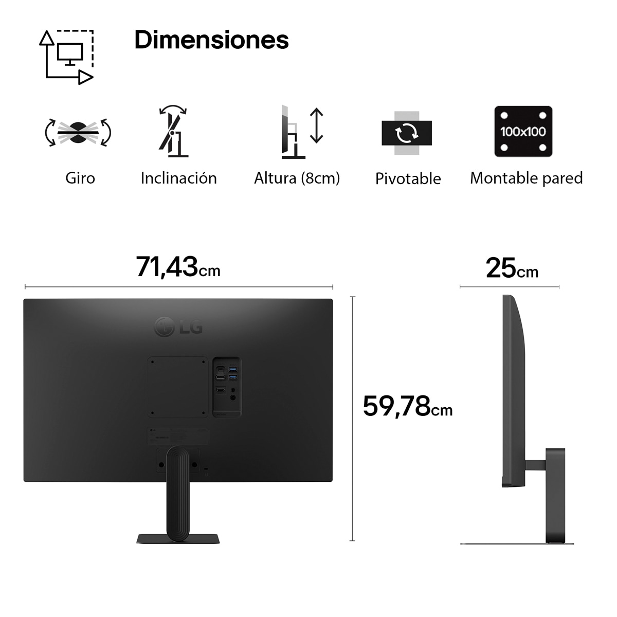 Monitor PC 80cm (31,5") LG Ultrafine 32U720A-B, 60Hz, UHD 4K Negro-13