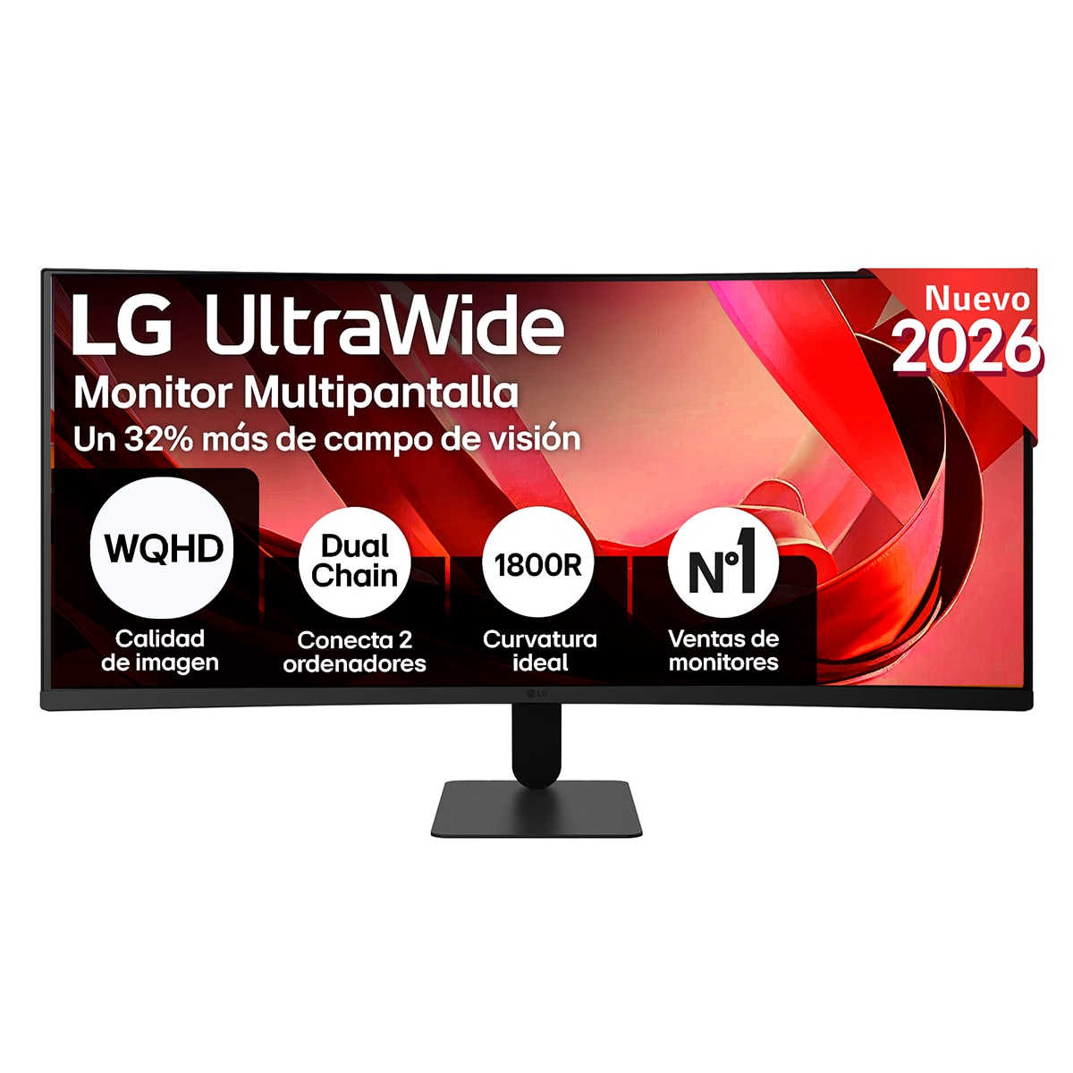 Imagen 0 de Monitor PC curvo 86,4cm (34") LG UltraWide 34U601B-B, 120Hz, WQHD
