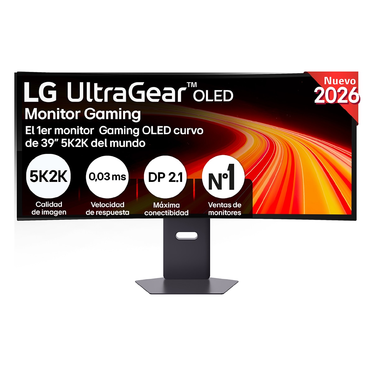 LG - Monitor PC Gaming curvo 99,1cm (38,6") LG UltraGear 39GX950B-B, 165Hz, WUHD OLED 5K2K.