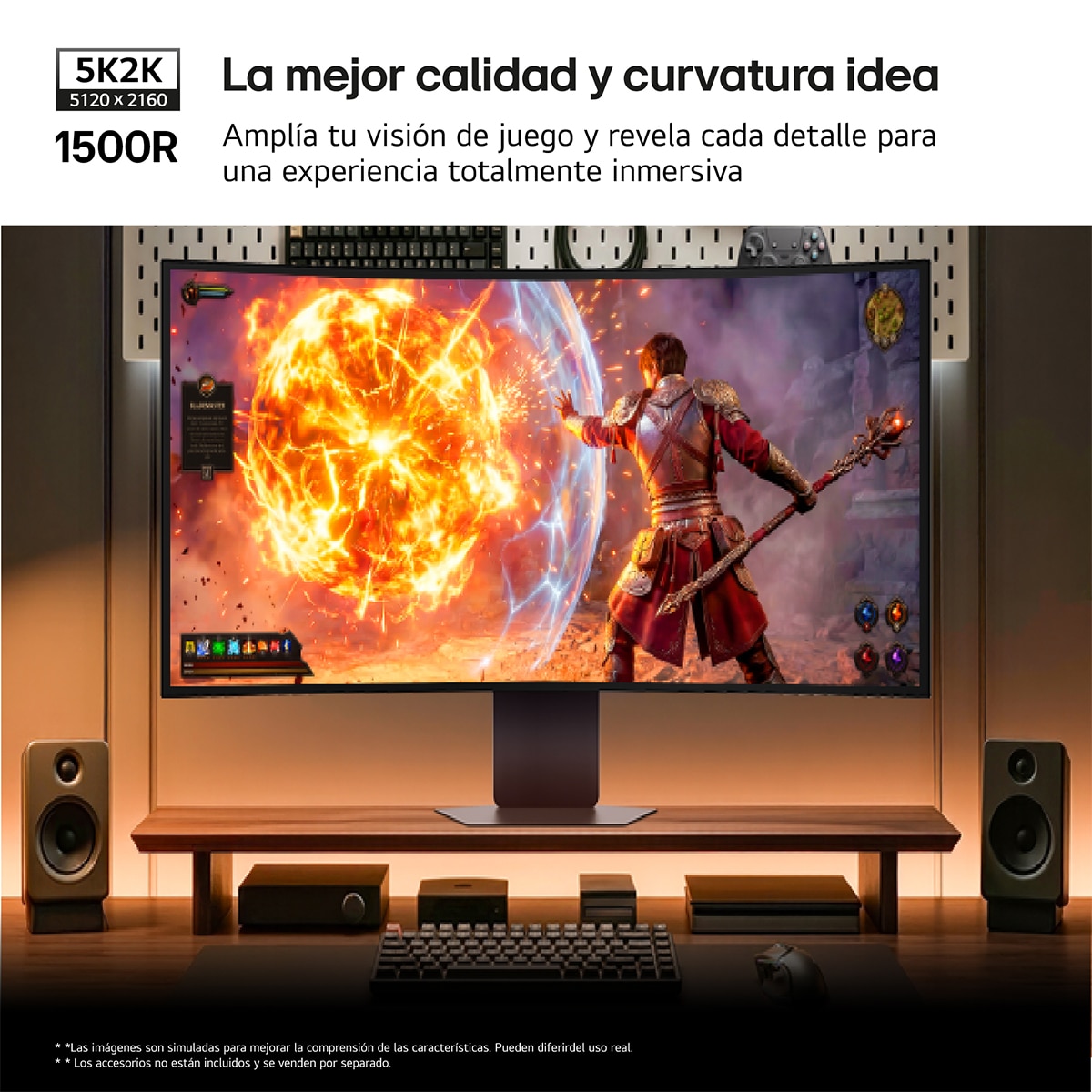 Monitor PC Gaming curvo 99,1cm (38,6") LG UltraGear 39GX950B-B, 165Hz, WUHD OLED 5K2K - Gris Gris-5