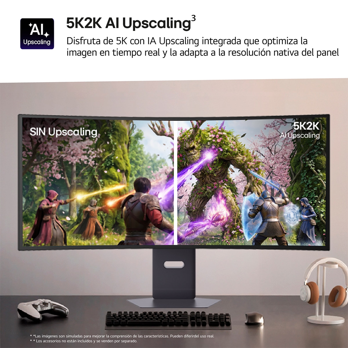 Monitor PC Gaming curvo 99,1cm (38,6") LG UltraGear 39GX950B-B, 165Hz, WUHD OLED 5K2K - Gris Gris-8