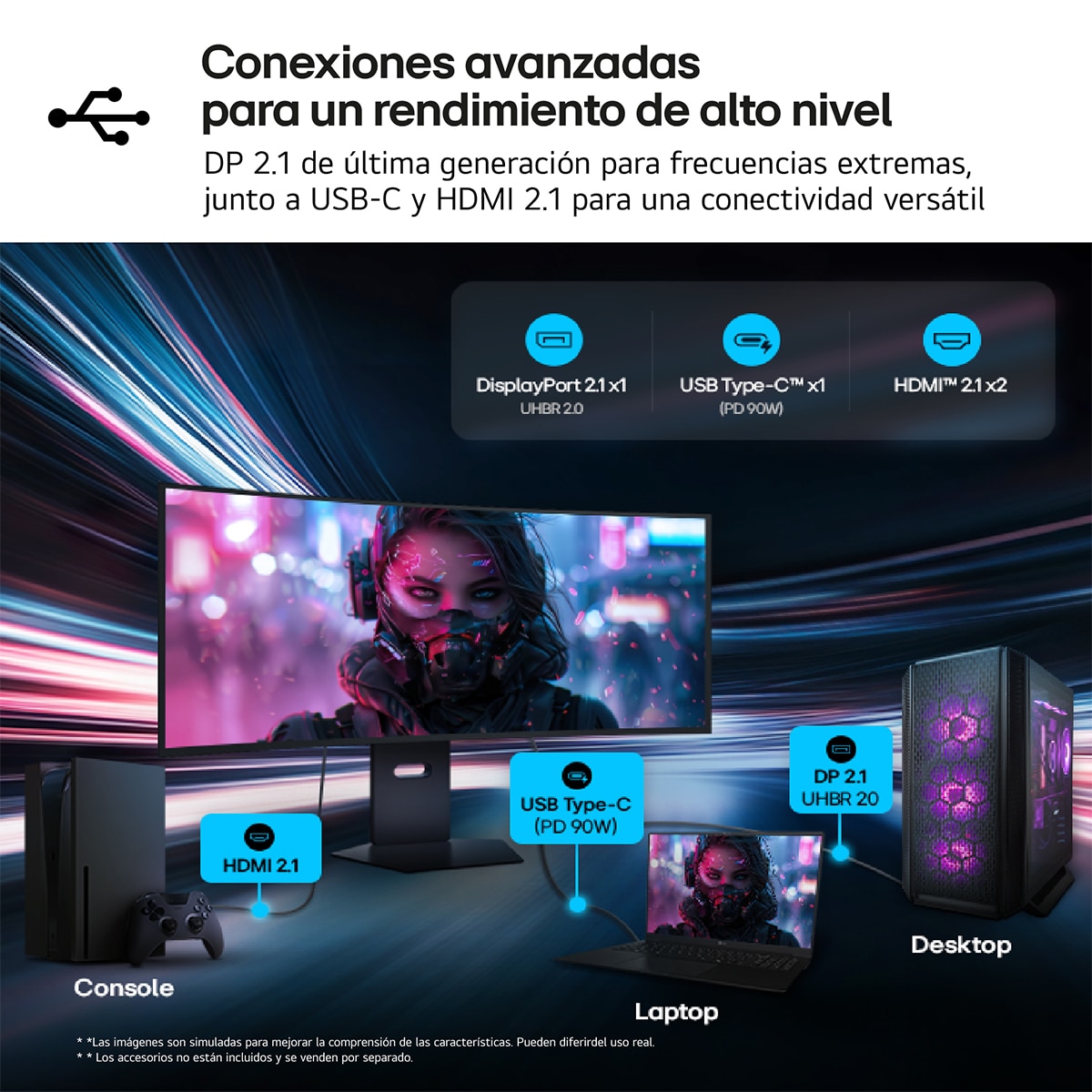 Monitor PC Gaming curvo 99,1cm (38,6") LG UltraGear 39GX950B-B, 165Hz, WUHD OLED 5K2K - Gris Gris-12