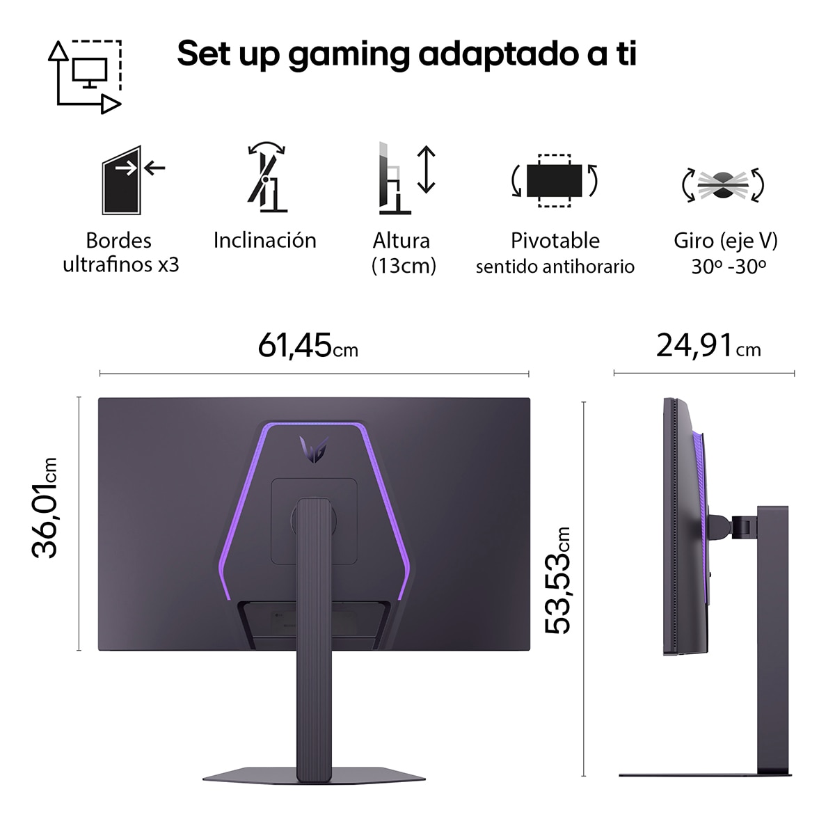 Monitor PC Gaming 68,4cm (27") LG UltraGear 27GM950B-B, 165 Hz, 5K MicroCell MiniLED - Gris Gris-2