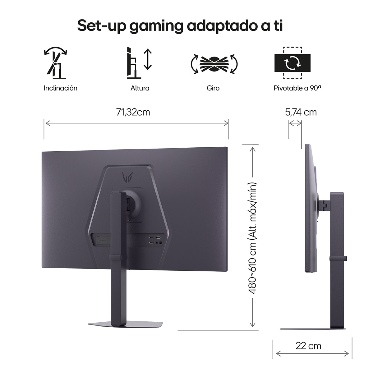 Monitor PC Gaming 80cm (31,5") LG UltraGear 32G620B-B, 200 Hz, QHD - Gris Gris-2