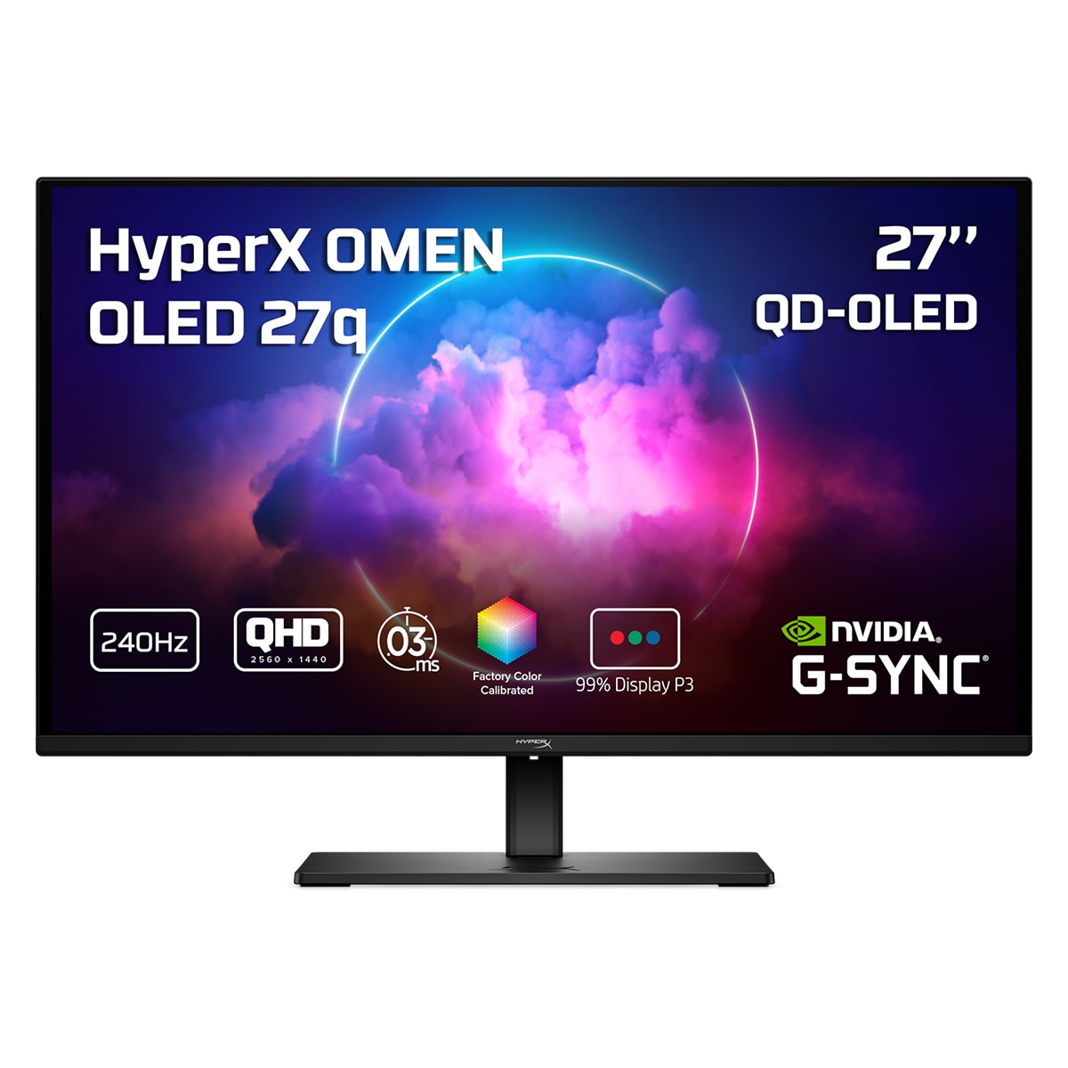 HP - Monitor PC gaming 67,3 cm (27") HP OMEN Hyper 27q, 240 Hz, QHD, Nvidia G-Sync.