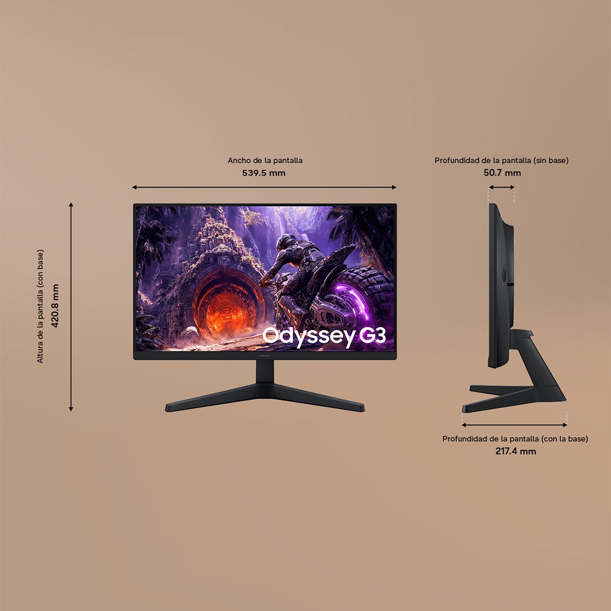 Monitor PC 96cm (24") Samsung Essential G3 G30H LS24HG302EUXEN, 200 Hz, Full HD Negro-2