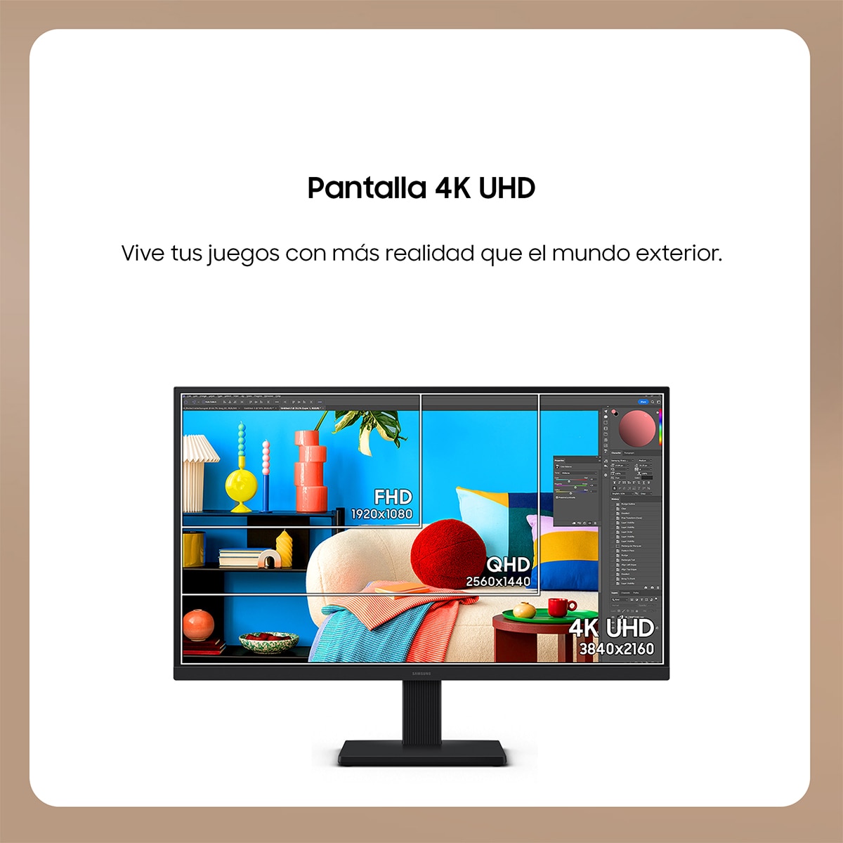 Monitor PC 68,5cm (27") Samsung ViewFinity S7 LS27H710EAUXEN, 60 Hz, UHD 4K - Negro Negro-3