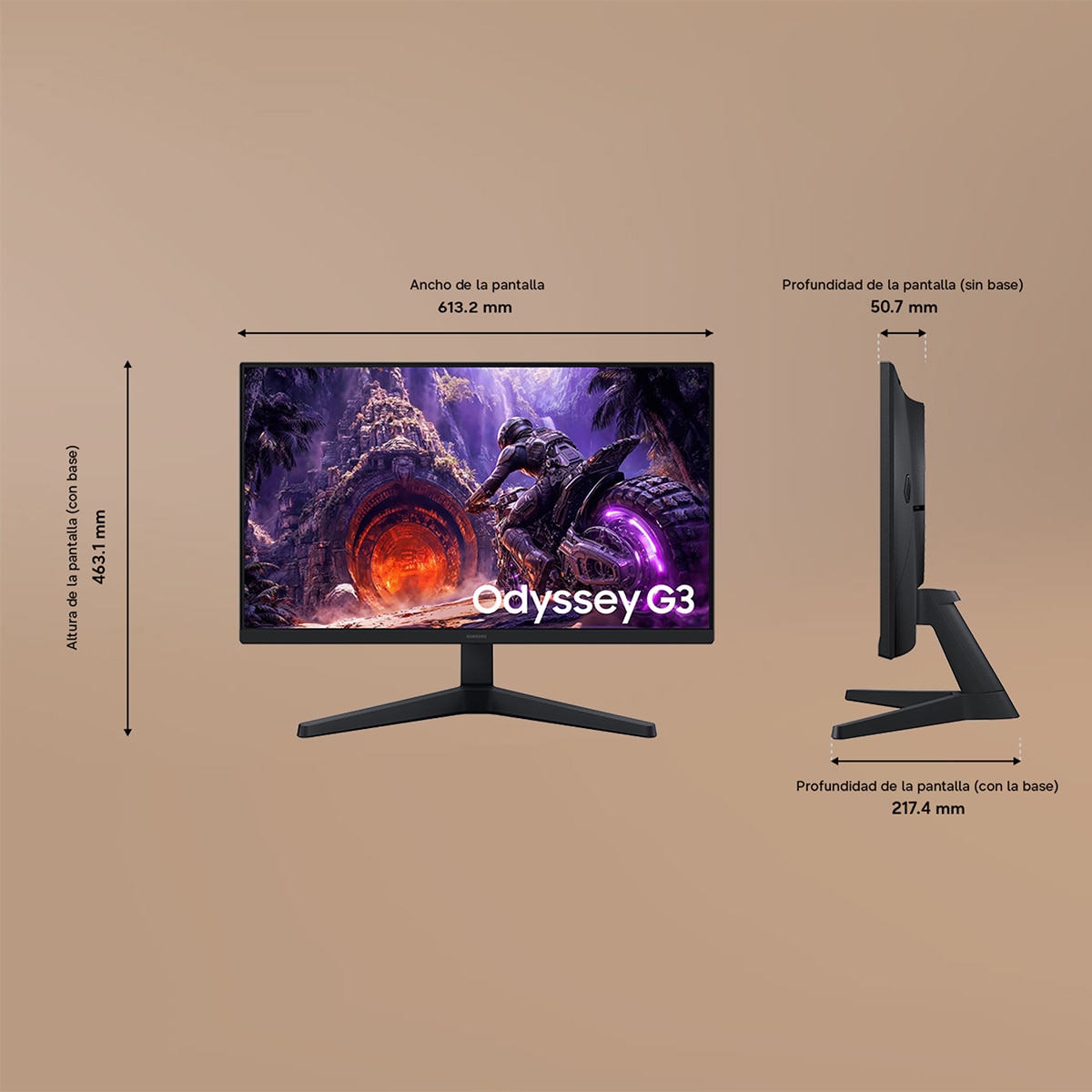 Monitor PC 68,5cm (27") Samsung Essential G3 G30H LS27HG302EUXEN, 200 Hz, Full HD Negro-2