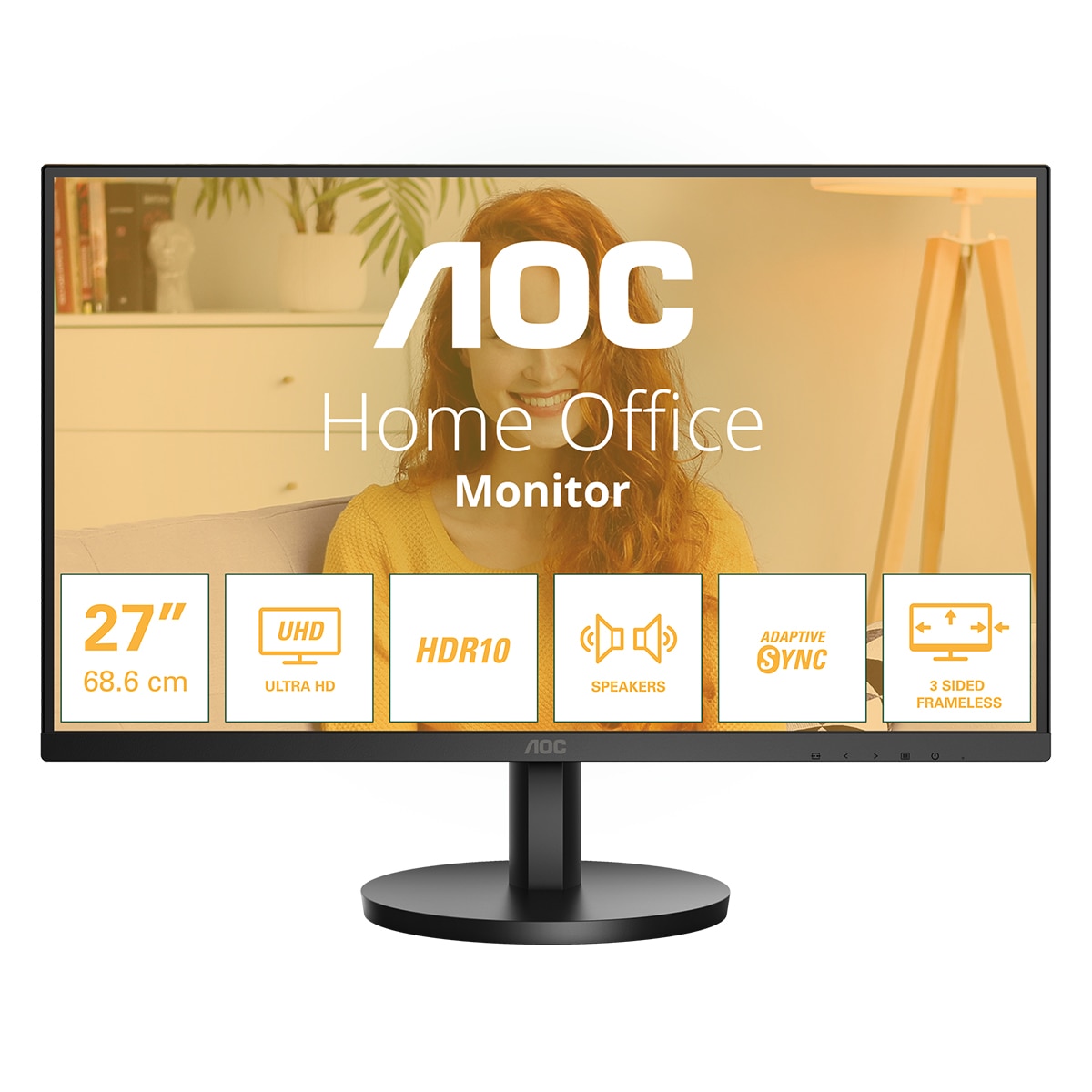 Monitor PC 68,6 cm (27") AOC U27B3A, UHD 4K, 60Hz - Negro Negro-1