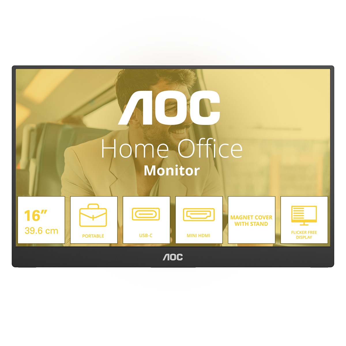 Imagen 0 de Monitor portátil PC 39,6 cm (15,6") AOC 16T20E2, Full HD, 60Hz Negro