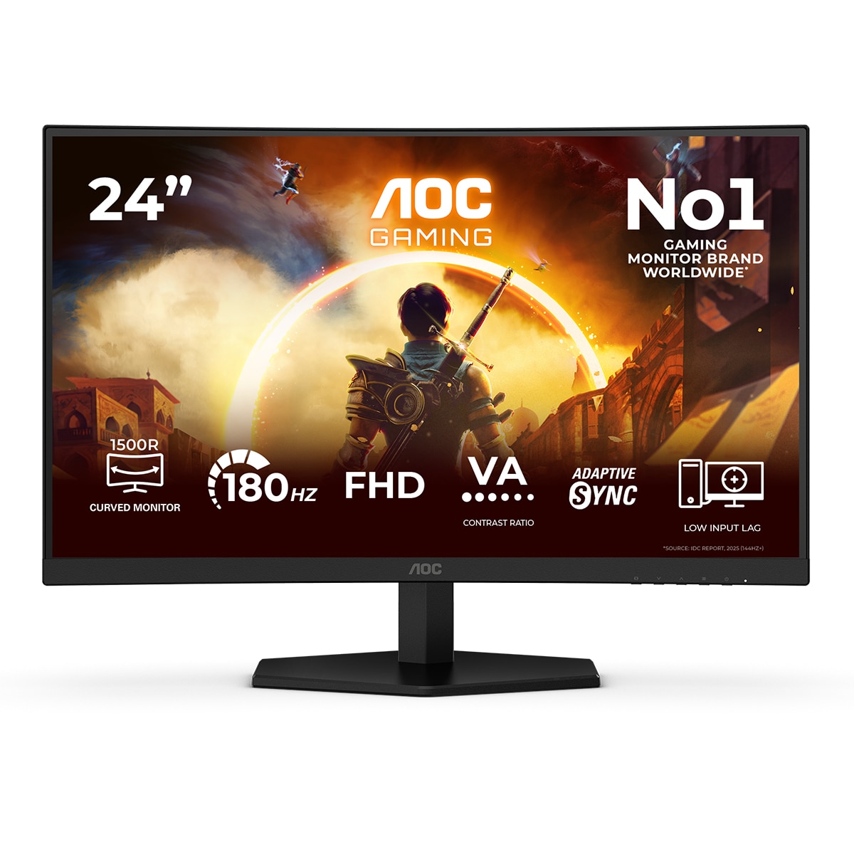 Monitor PC curvo 59,9 cm (23,6") AOC C24G42FE, Full HD, 180Hz - Negro Negro-1