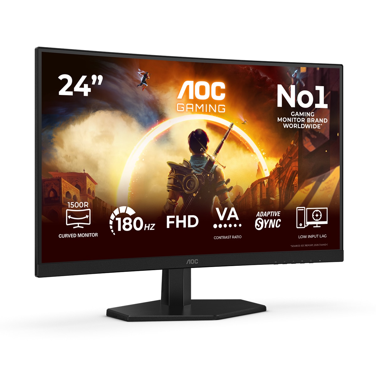 Monitor PC curvo 59,9 cm (23,6") AOC C24G42FE, Full HD, 180Hz - Negro Negro-4