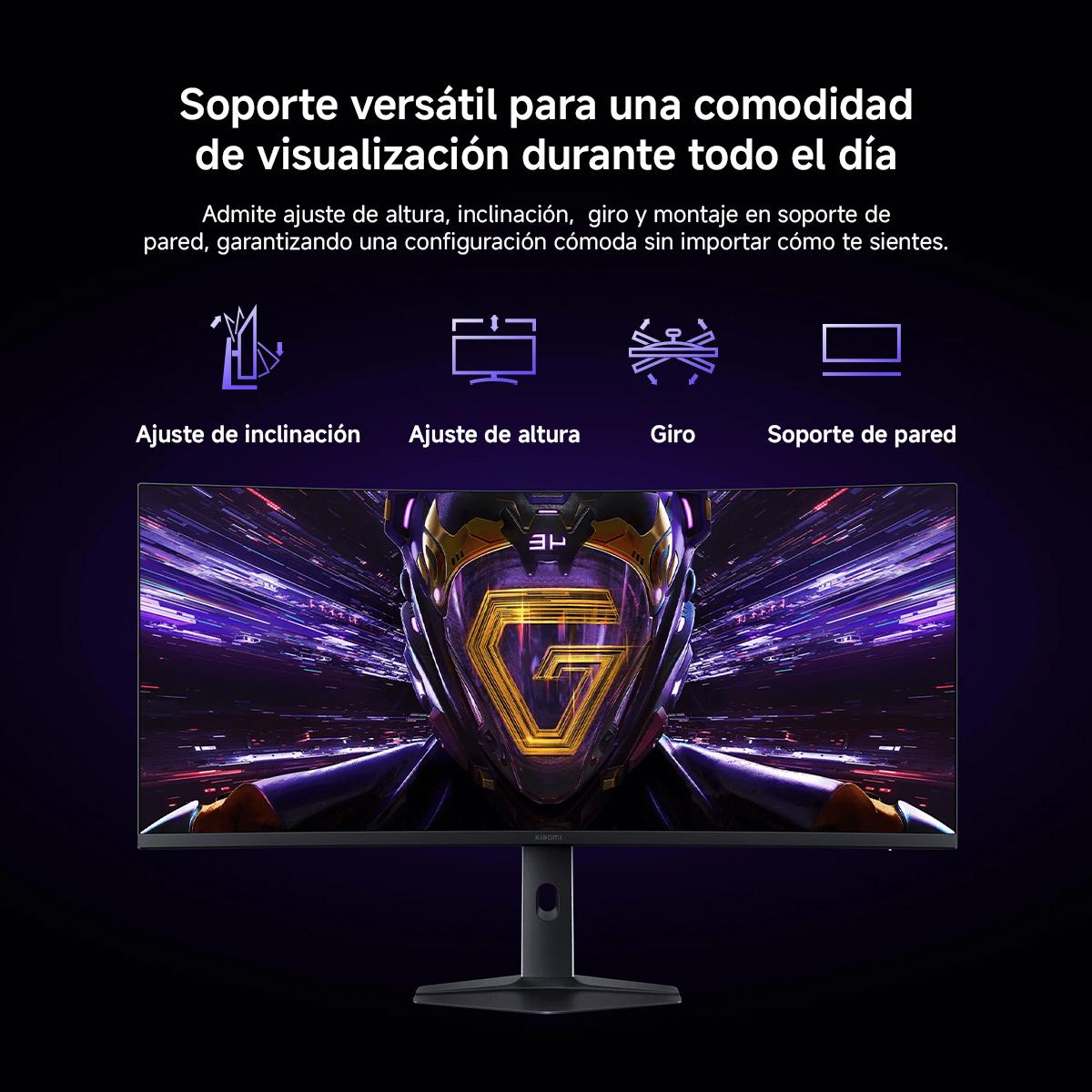 Monitor PC curvo Gaming 86cm (34") Xiaomi G34WQi 2026, WQHD, 180Hz, FreeSync Premium, TÜV Low Blue Light - Negro / Blanco Negro / Blanco-14