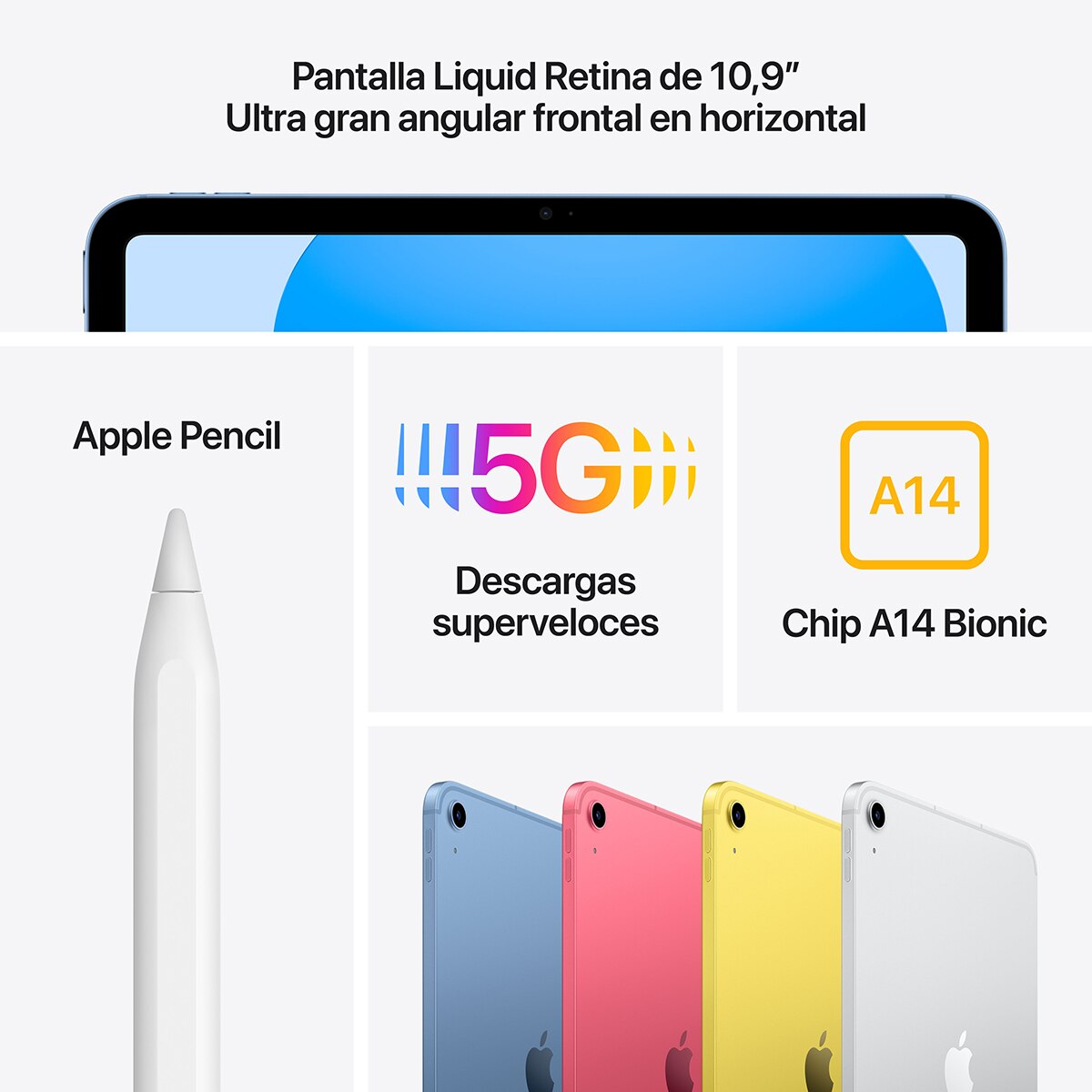 Apple iPad 10,9" (2022) Wi-Fi + Cellular (10ª Gen) Azul-7