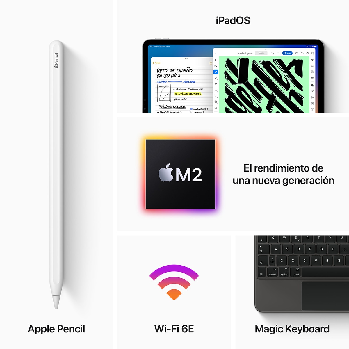 Apple iPad Pro 11" (2022) Wi-Fi (4ª Gen) - Plata 256 GB + 8 GB RAM Plata-5
