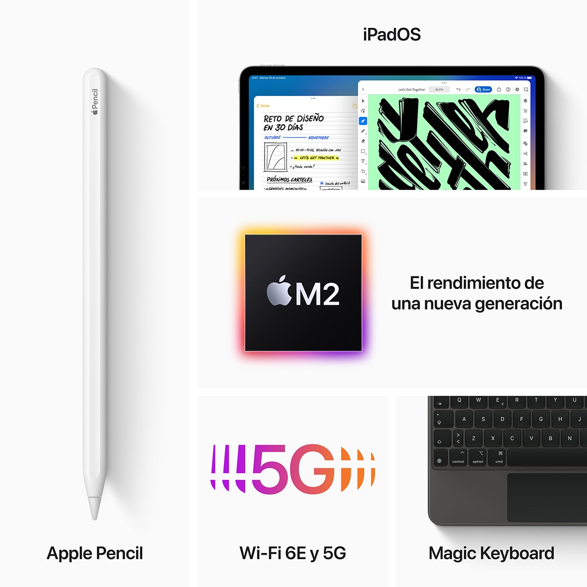 Apple iPad Pro 12,9" (2022) Wi-Fi + Cellular (6ª Gen) Gris espacial 1 TB + 16 GB RAM Gris espacial-5